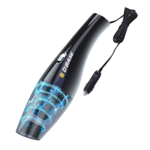 DBASE Portable Vacuum Cleaner – 12V, 60W, 4000PA Suction, Wet & Dry, Multi-Nozzles, Washable HEPA Filter
