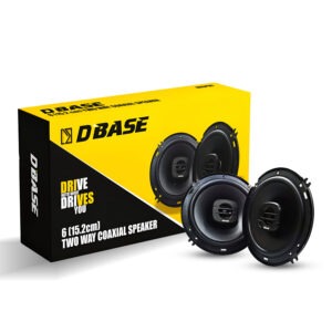 DBASE 6-Inch Two-Way Coaxial Car Speakers | High Bass & Crystal-Clear Sound | PP Injection Cone & Treated Rubber Edge | Universal Fit for Cars, SUVs & Trucks | Easy Installation