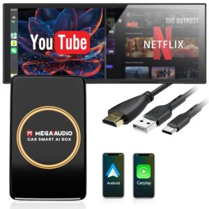 ANDROX Car Smart AI Box – MP08 | Wireless Apple CarPlay & Android Auto | 4K HDMI Output | Dual Bluetooth | Plug-and-Play for Cars with Wired CarPlay/Android Auto