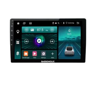BASSOHOLIC 9-inch Android Car Stereo | 1280x720 IPS HD Touchscreen | Auto/Carplay| Android 14 | 4GB RAM/64GB | Wireless Mirroring | WiFi | GPS | Bluetooth | SWC