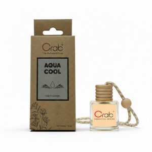 Crab Essential Car Perfume AQUA COOL Fragrance (10ml) | Long Lasting Natural Bold Scent | Wooden Hanging Diffuser Air Freshener | IFRA Certified | Made in India | For Car, Home & Office