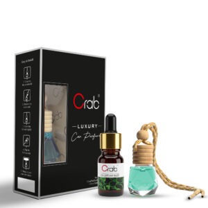 Crab Luxury Ocean Bed Car Perfume (7.5ml + 10ml Refill) | Long-Lasting Hanging Diffuser | Premium Wooden Lid | IFRA Certified Essential Oils | Air Freshener for Car, Home & Office | Made in India