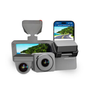 MEGAAUDIO MADVR07N 4K Ultra HD 3-Channel Dash Cam | Front Cabin Rear Recording, WiFi, GPS Support | 3.18 Inch IPS Touchscreen, Night Vision, Parking Mode (G Sensor Car DVR Camera)