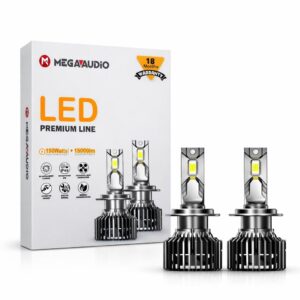 MEGAAUDIO HB3/9005 LED Headlight Bulb 200W | 15000LM Brightness | 4300K Warm White |5G Canbus | IP68 Waterproof |Easy Installation Socket to Socket |Advanced Cooling Fan |24 Month Replacement Warranty