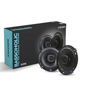 BASSOHOLIC 4" (10.1cm) BLSP04 Two-Way Coaxial Car Speakers | Powerful 90dB Audio Output | 25mm Tweeter | 4 Ohm Impedance | Universal Car Fit | Premium Build Quality | High Bass Performance | 1-Year Warranty